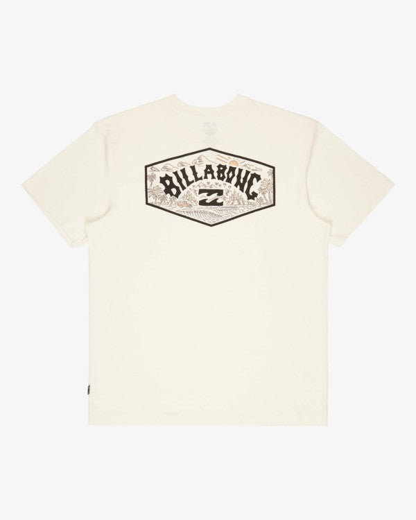 Camiseta de manga corta para hombre Billabong Scenic Arch A/DIV Premium en color blanco roto