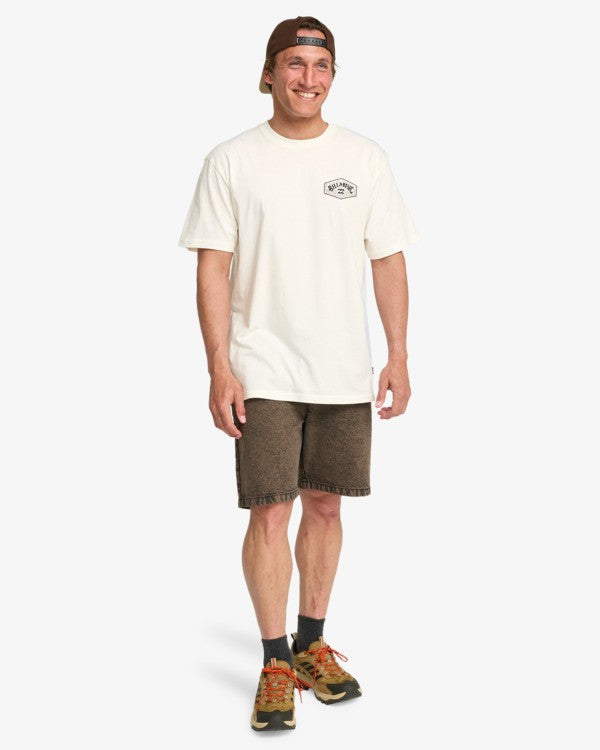 Camiseta de manga corta para hombre Billabong Scenic Arch A/DIV Premium en color blanco roto