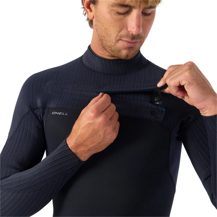 Traje de neopreno completo de invierno 5/4+ mm para hombre O'Neill Hyperfreak Plus Chest Zip en color negro