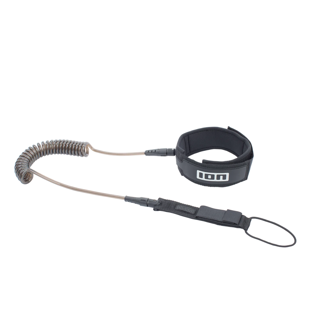 Leash de rodilla en espiral para tabla de Paddle Surf ION SUP Leash Core Coiled Knee en color negro