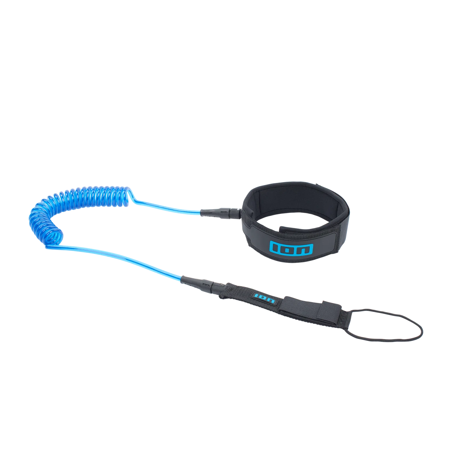 Leash de rodilla en espiral para tabla de Paddle Surf ION SUP Leash Core Coiled Knee en color azul