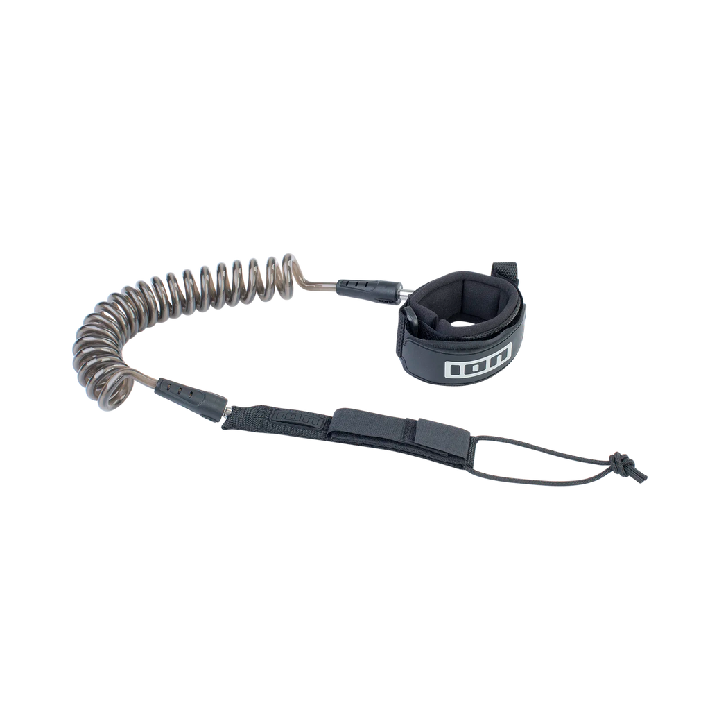 Leash de muñeca en espiral para wing foil ION Wing Leash Core Coiled Wrist en color negro