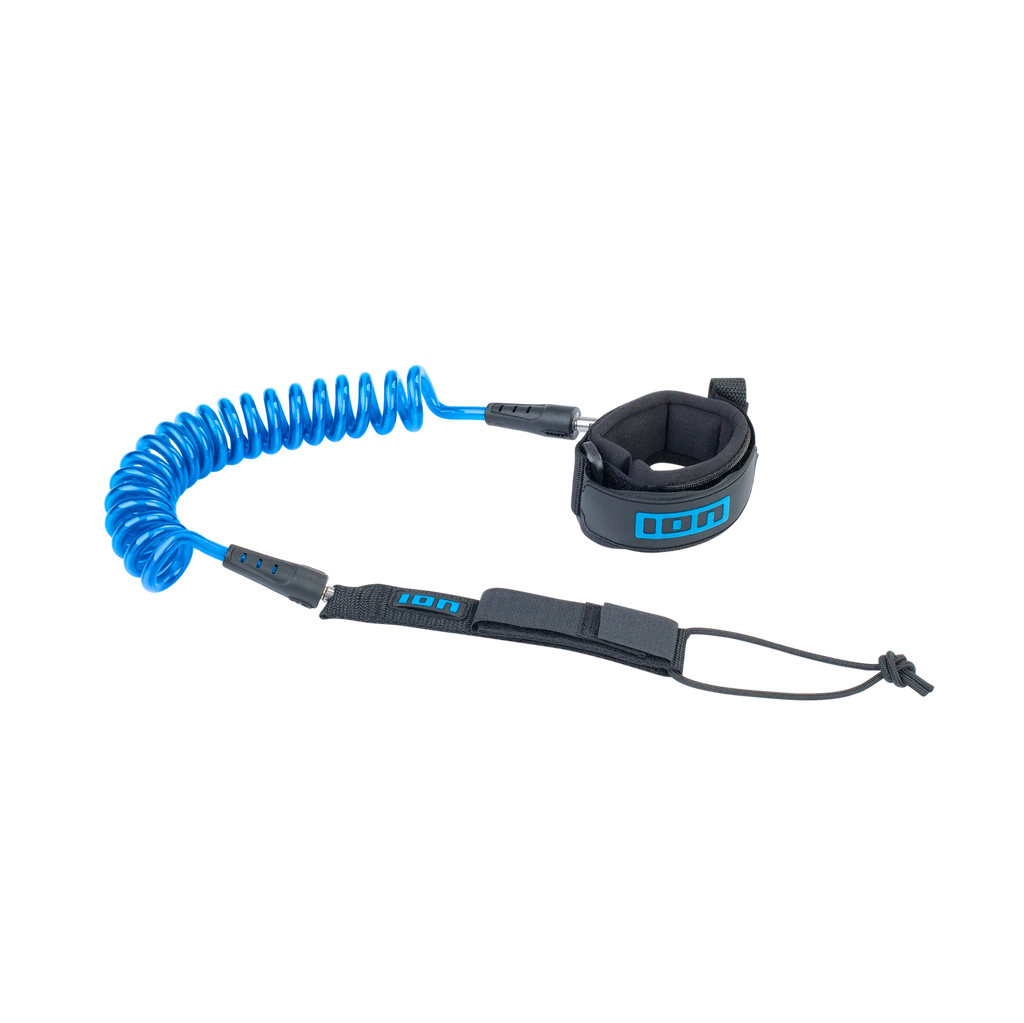 Leash de muñeca en espiral para wing foil ION Wing Leash Core Coiled Wrist en color azul