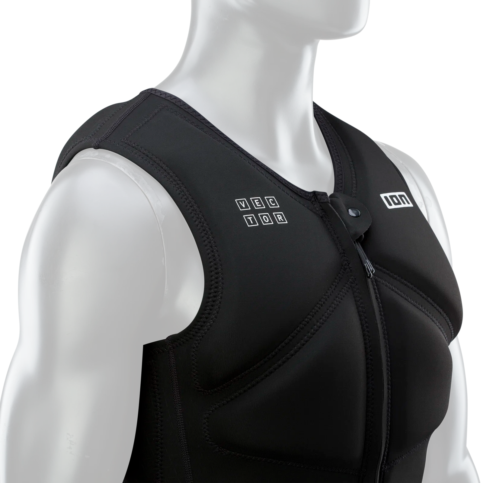 Chaleco de impacto para hombre ION Vector Vest Amp Front Zip en color negro