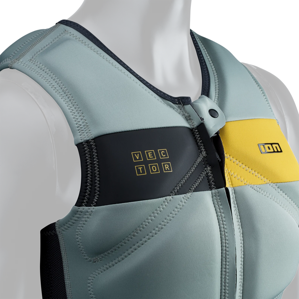 Chaleco de impacto para hombre ION Vector Vest Amp Front Zip en color verde oliva Light Olive