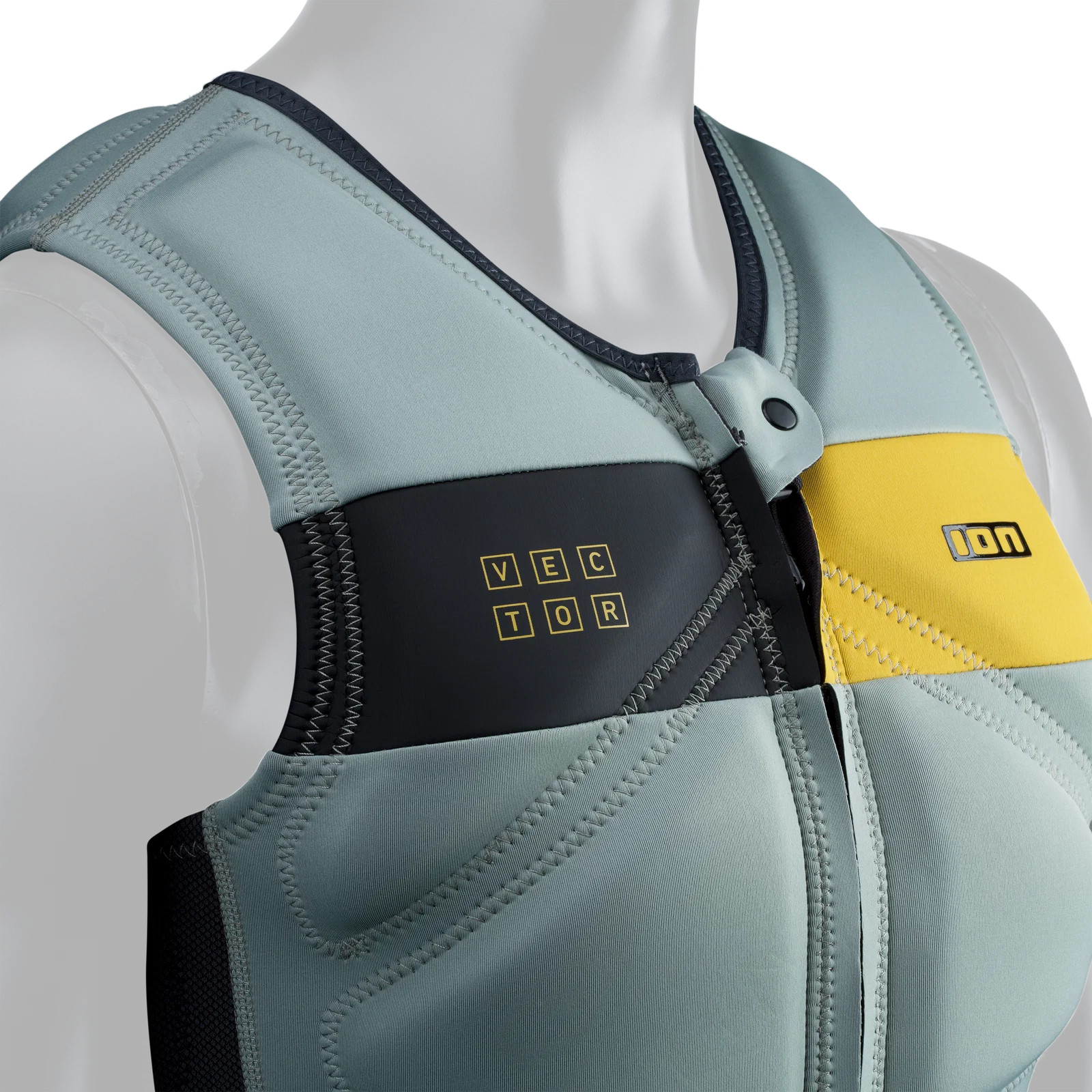 Chaleco de impacto para hombre ION Vector Vest Amp Front Zip en color verde oliva Light Olive