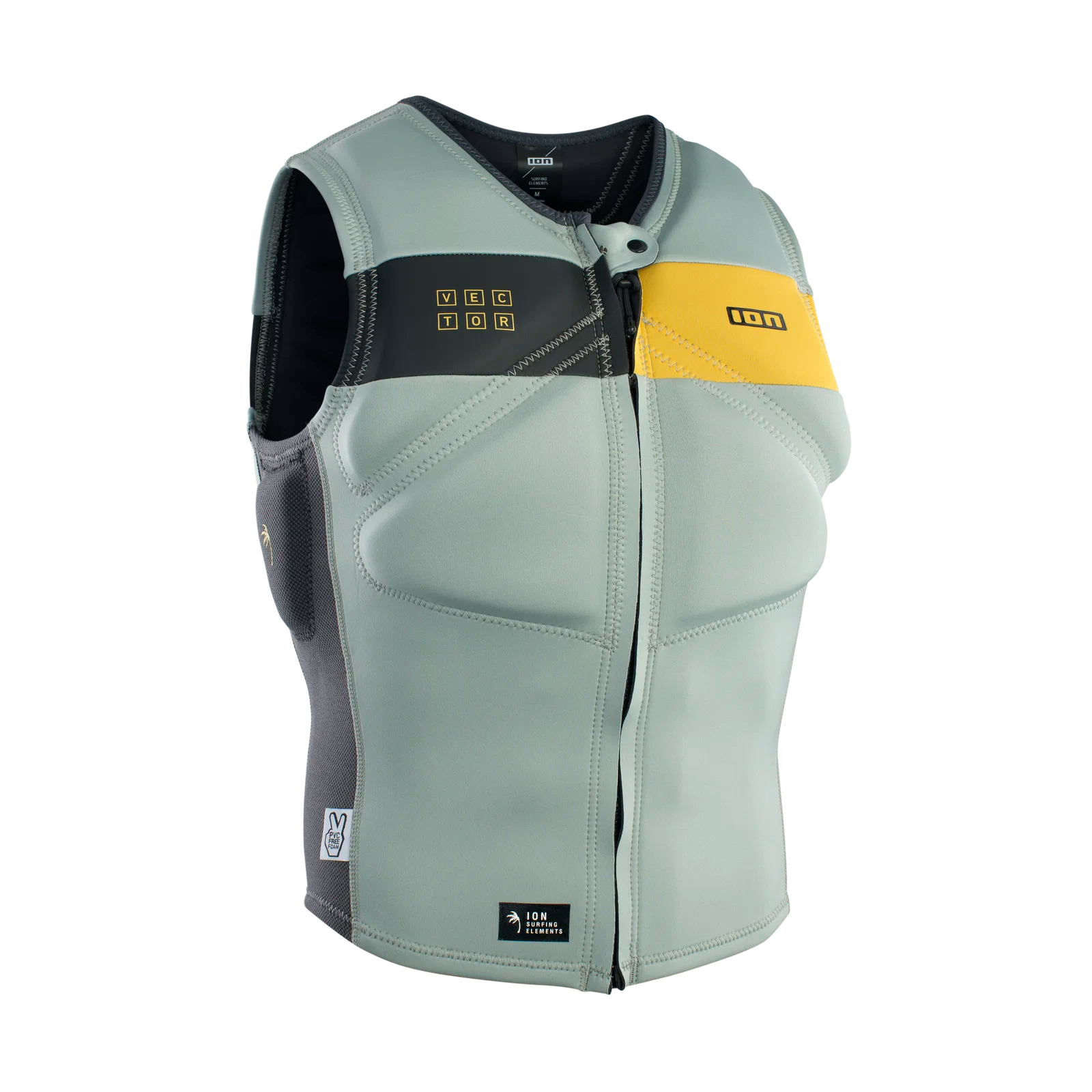 Chaleco de impacto para hombre ION Vector Vest Amp Front Zip en color verde oliva Light Olive