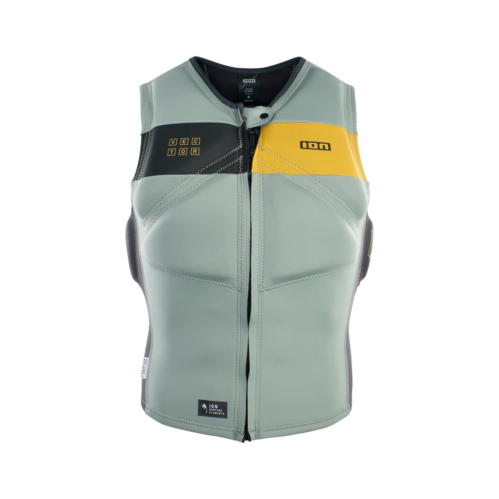 Chaleco de impacto para hombre ION Vector Vest Amp Front Zip en color verde oliva Light Olive