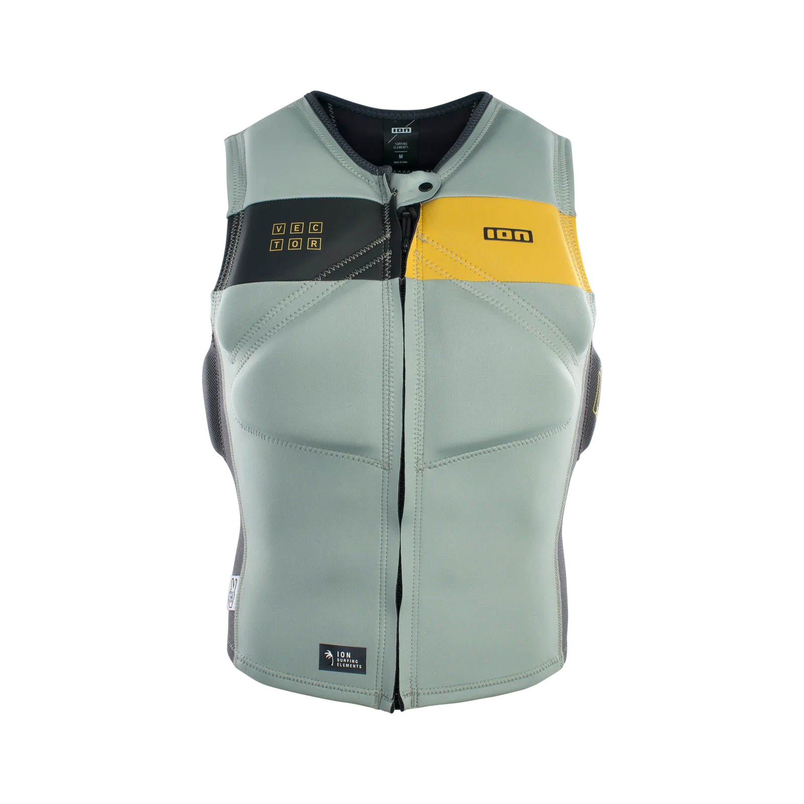 Chaleco de impacto para hombre ION Vector Vest Amp Front Zip en color verde oliva Light Olive
