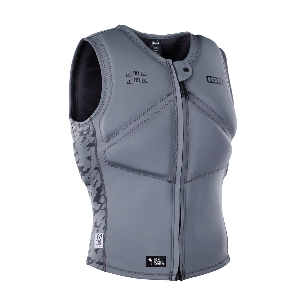 Chaleco de impacto para hombre ION Vector Vest Core Front Zip en color gris verde Sage Grey