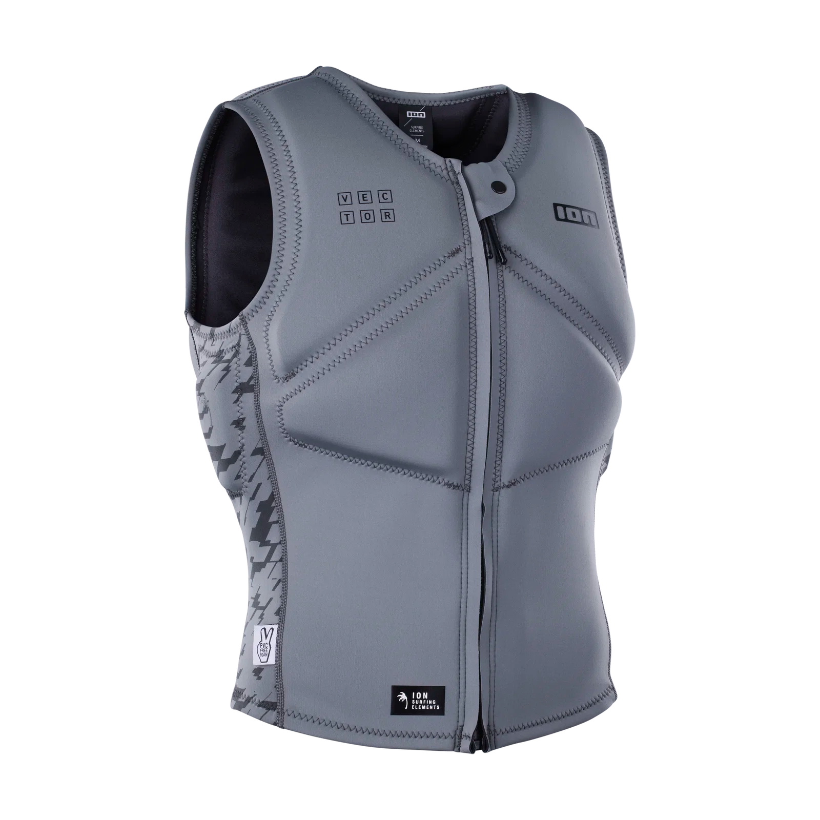Chaleco de impacto para hombre ION Vector Vest Core Front Zip en color gris verde Sage Grey