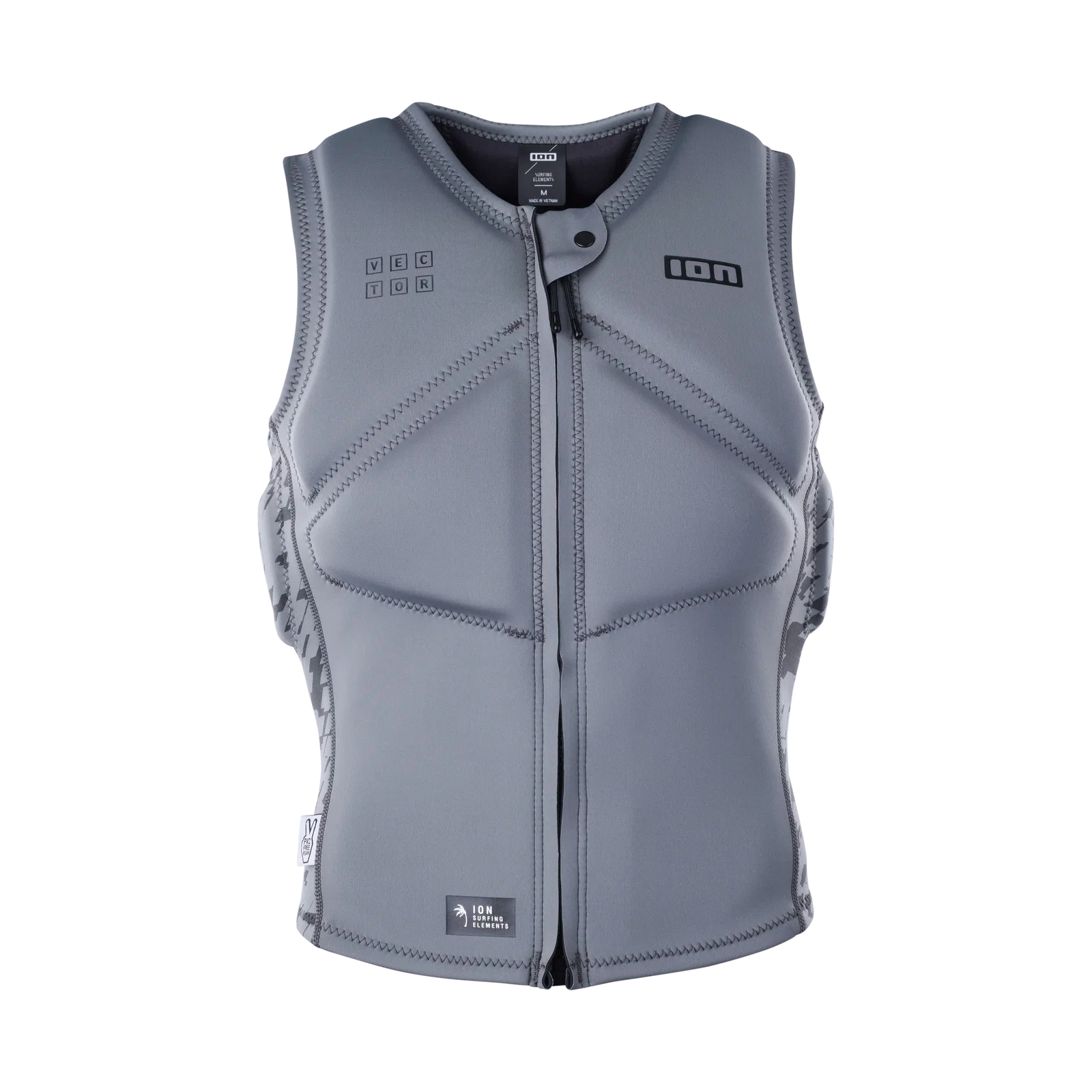 Chaleco de impacto para hombre ION Vector Vest Core Front Zip en color gris verde Sage Grey