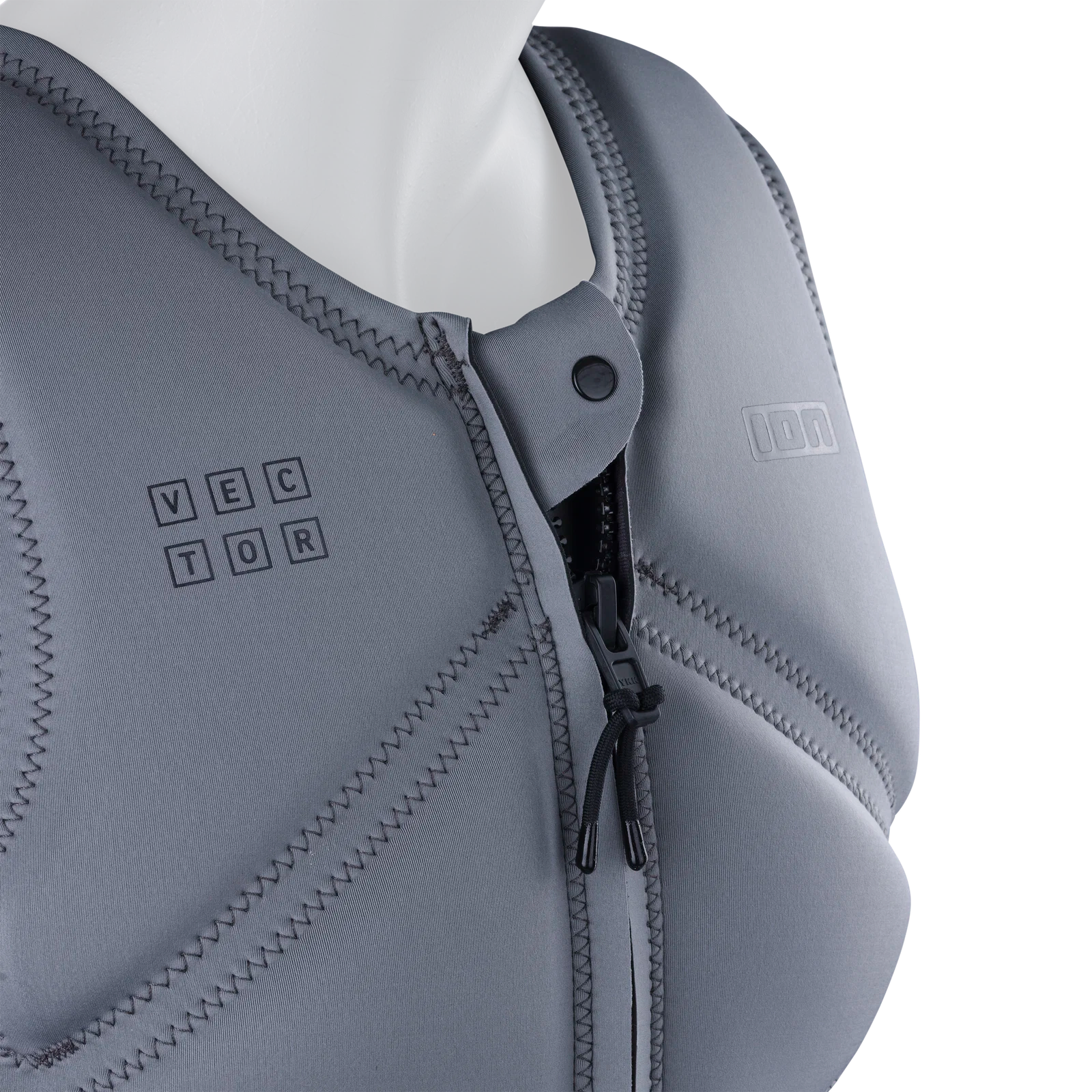 Chaleco de impacto para hombre ION Vector Vest Core Front Zip en color gris verde Sage Grey