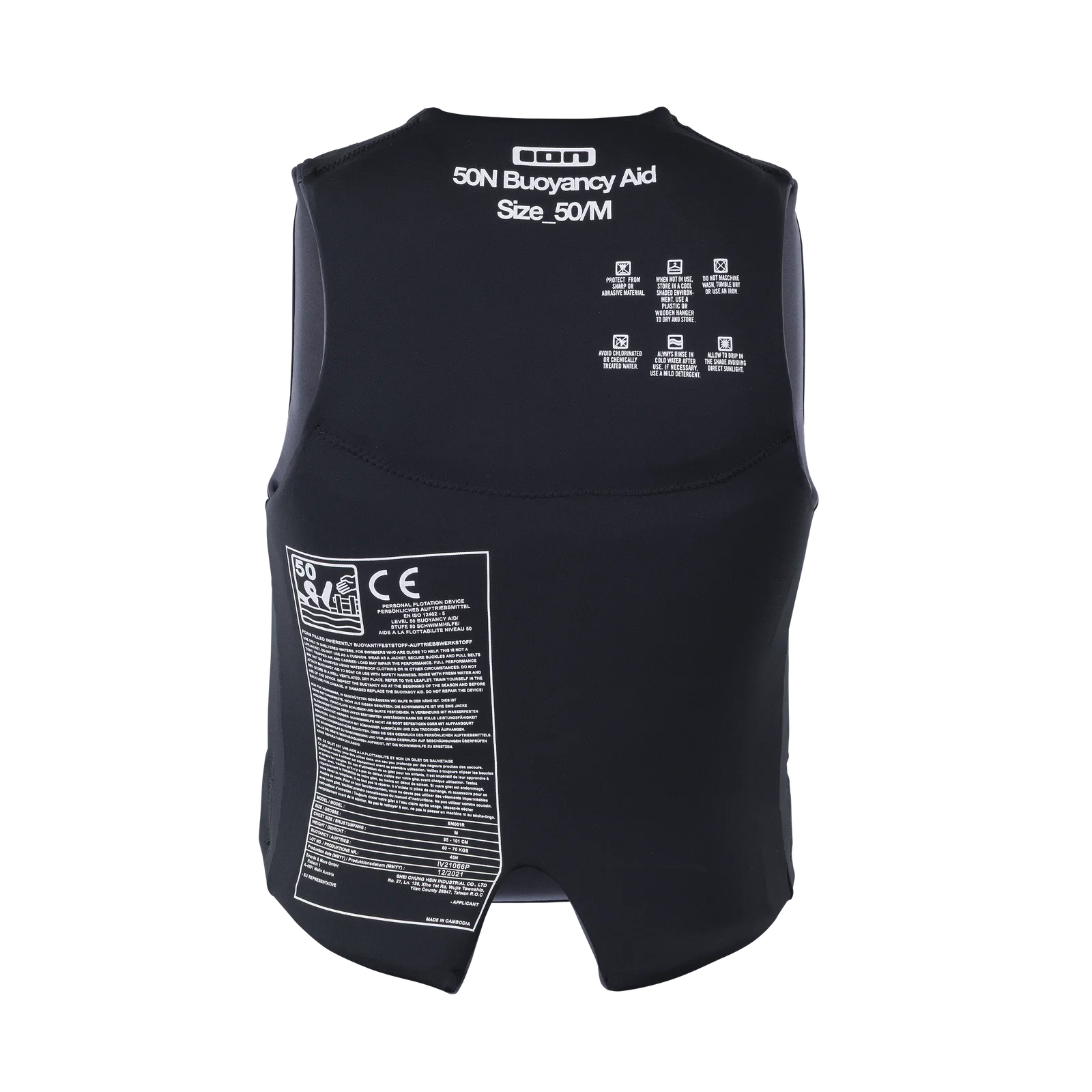 Chaleco salvavidas homologado 50N ION Booster Vest Front Zip en color verde lima
