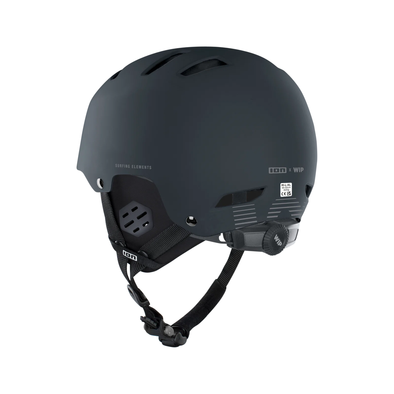 Casco para deportes de agua ION Helmet Slash AMP 2025 color Black vista lateral