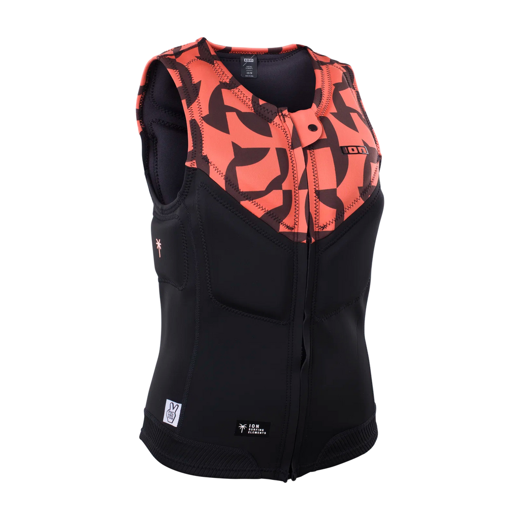 Chaleco de impacto para mujer ION Ivy Vest Front Zip en color coral Tiger Coral