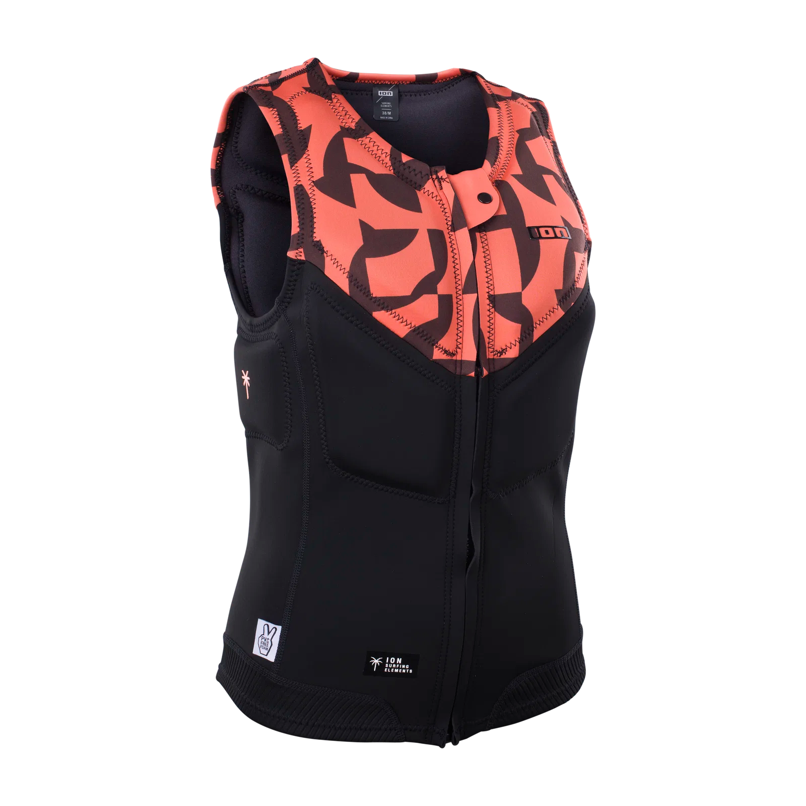 Chaleco de impacto para mujer ION Ivy Vest Front Zip en color coral Tiger Coral
