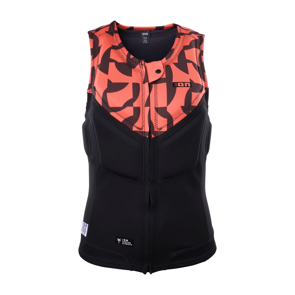 Chaleco de impacto para mujer ION Ivy Vest Front Zip en color coral Tiger Coral