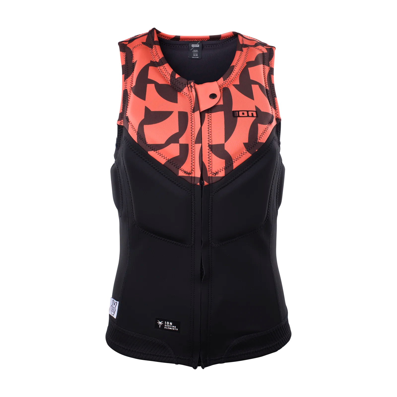 Chaleco de impacto para mujer ION Ivy Vest Front Zip en color coral Tiger Coral
