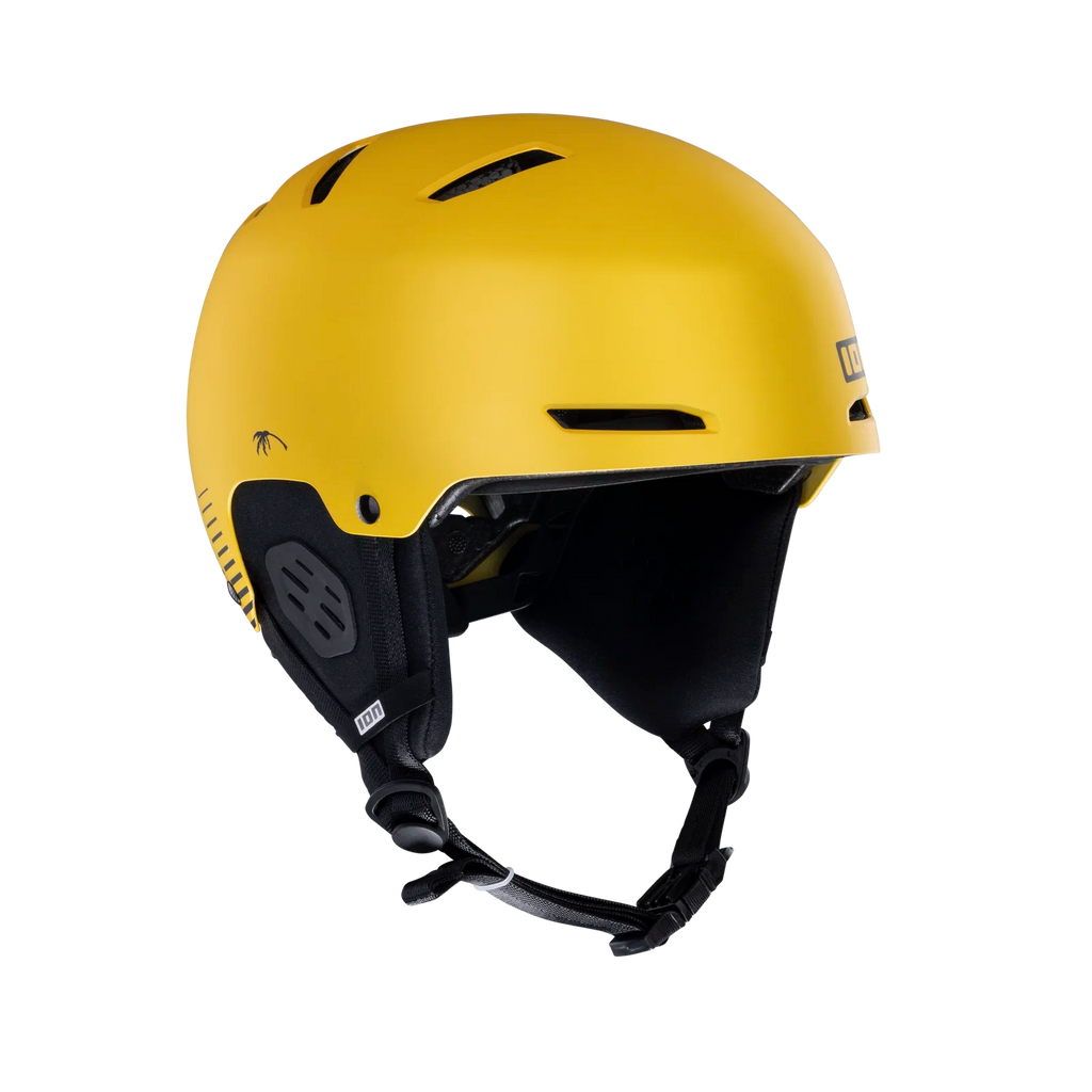 Casco para deportes de agua ION Helmet Slash AMP color Mustard vista lateral