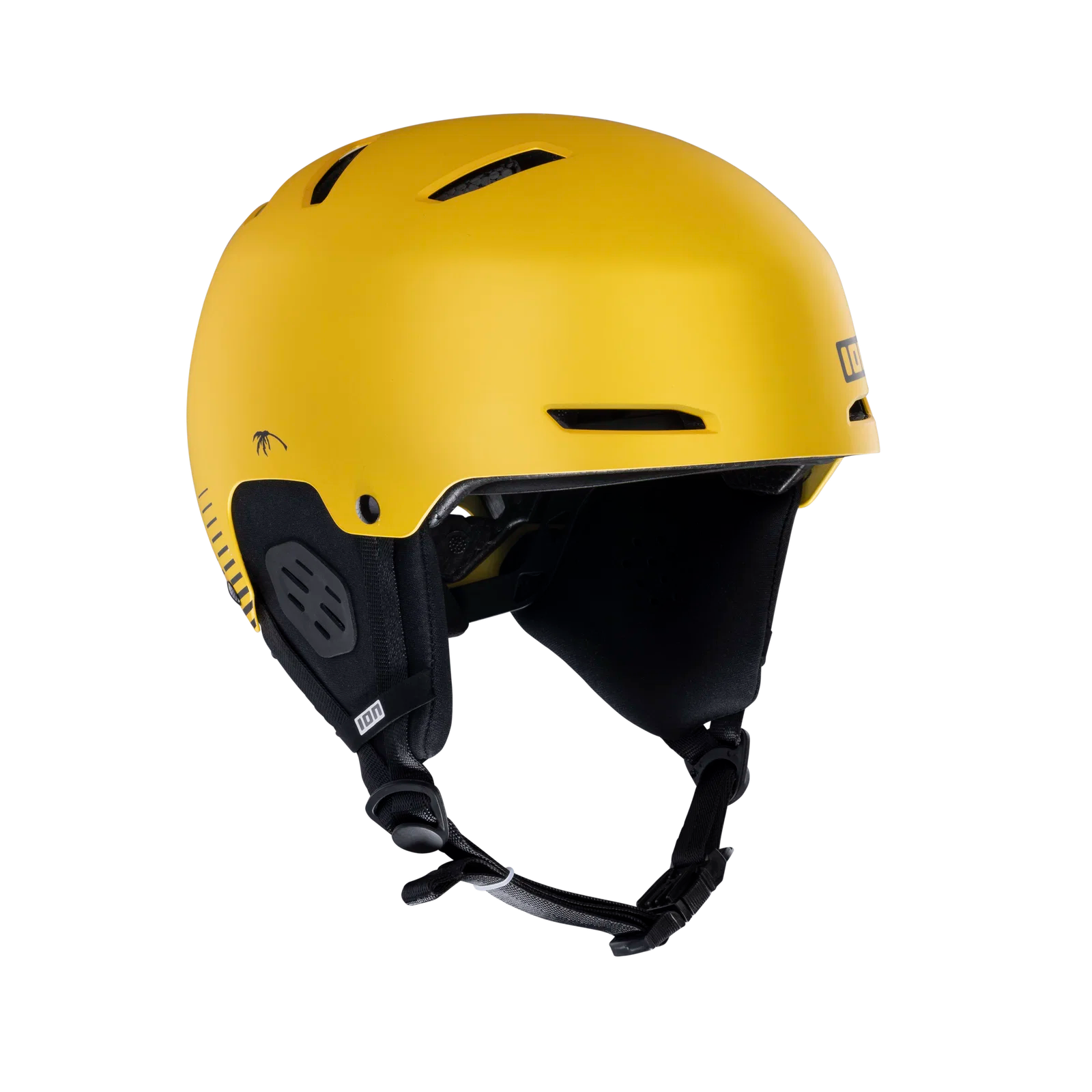 Casco para deportes de agua ION Helmet Slash AMP color Mustard vista lateral