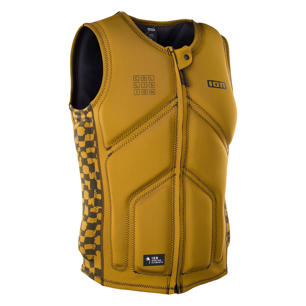Chaleco de impacto y flotabilidad para hombre ION Collision Core Vest Front Zip en color dorado Gold Burst