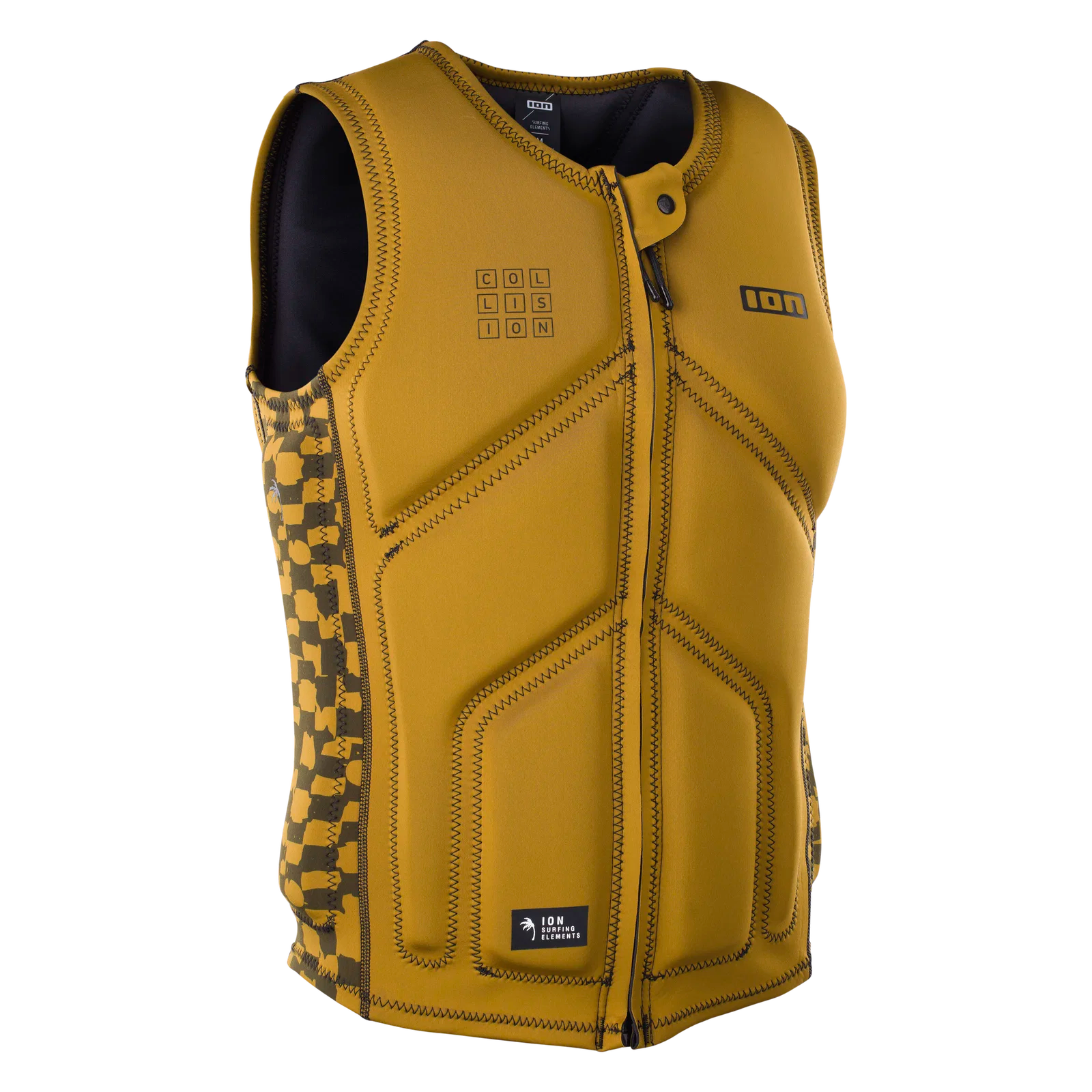 Chaleco de impacto y flotabilidad para hombre ION Collision Core Vest Front Zip en color dorado Gold Burst