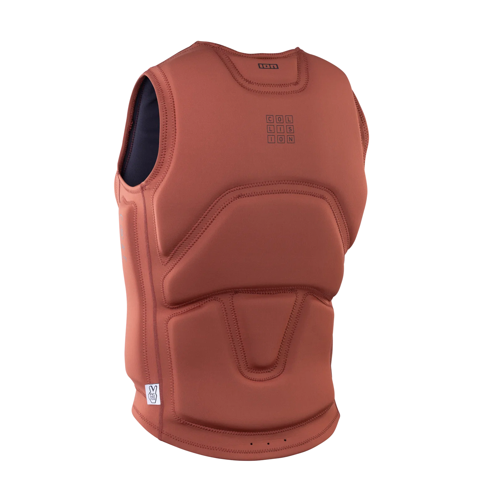 Chaleco de impacto y flotabilidad para hombre ION Collision Core Vest Front Zip en color granate Sunbaked Maroon