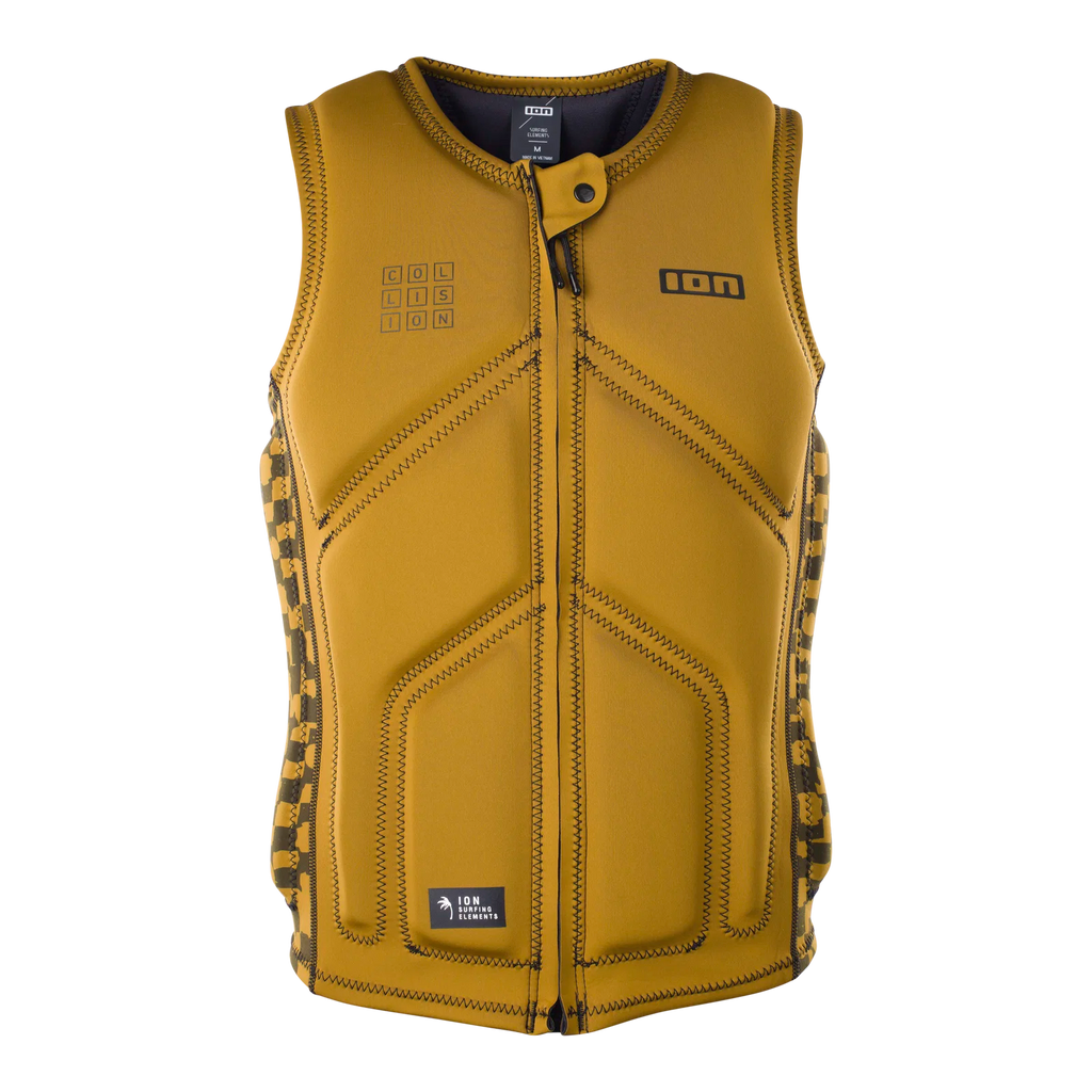 Chaleco de impacto y flotabilidad para hombre ION Collision Core Vest Front Zip en color dorado Gold Burst