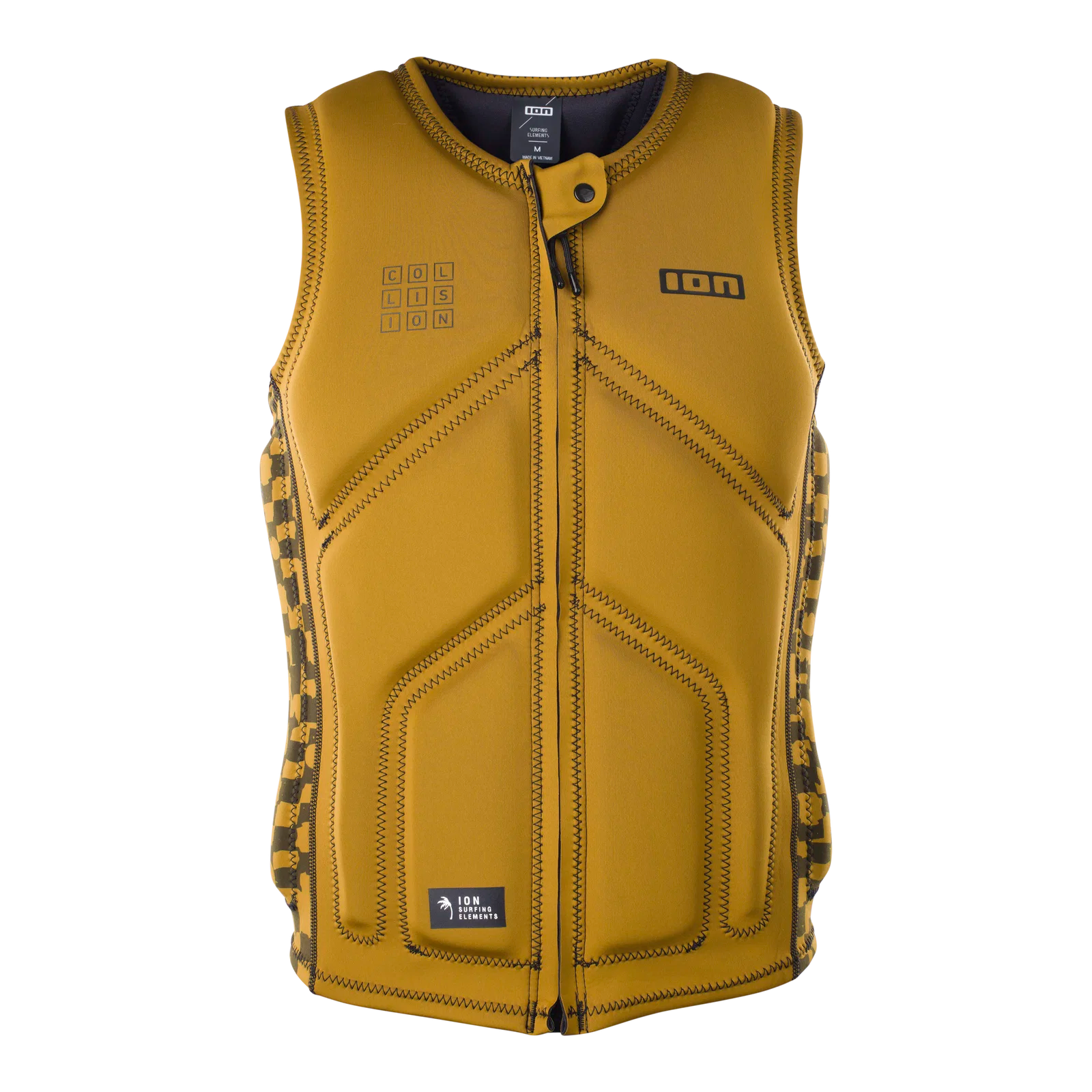 Chaleco de impacto y flotabilidad para hombre ION Collision Core Vest Front Zip en color dorado Gold Burst