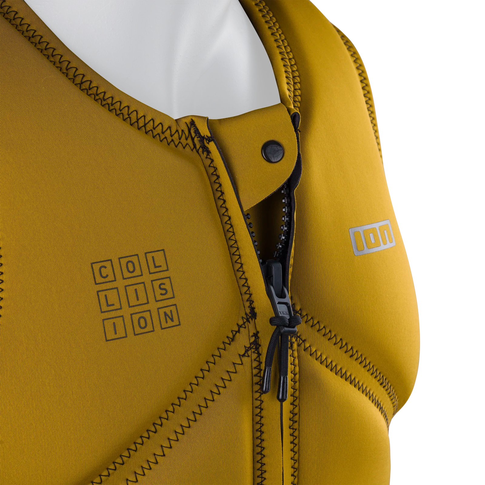 Chaleco de impacto y flotabilidad para hombre ION Collision Core Vest Front Zip en color dorado Gold Burst