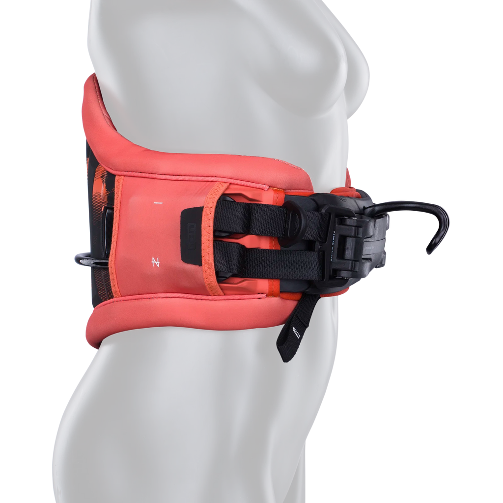 Arnés de kitesurf de cintura para mujer ION Nova en color coral Tiger Coral