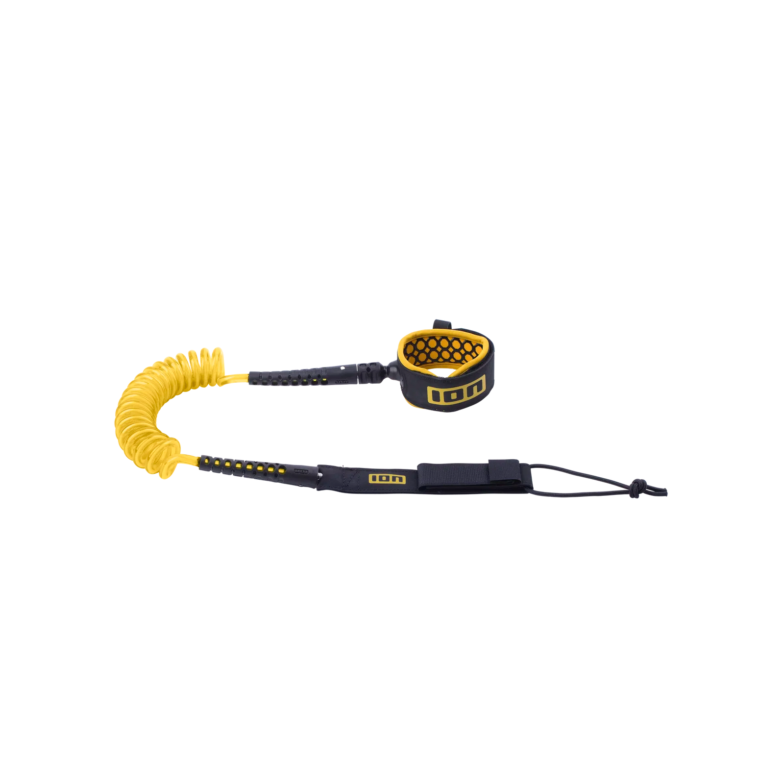 Leash de tobillo en espiral para tabla de wing foil ION Wing Board Leash Core Coiled Ankle en color mostaza