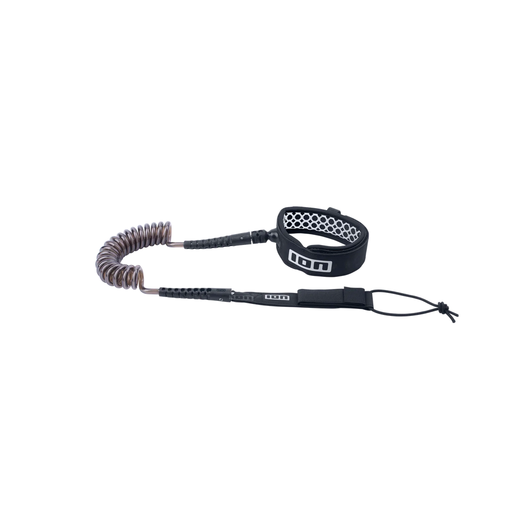 Leash de rodilla en espiral para tabla de wing foil ION Wing Board Leash Core Coiled Knee en color negro