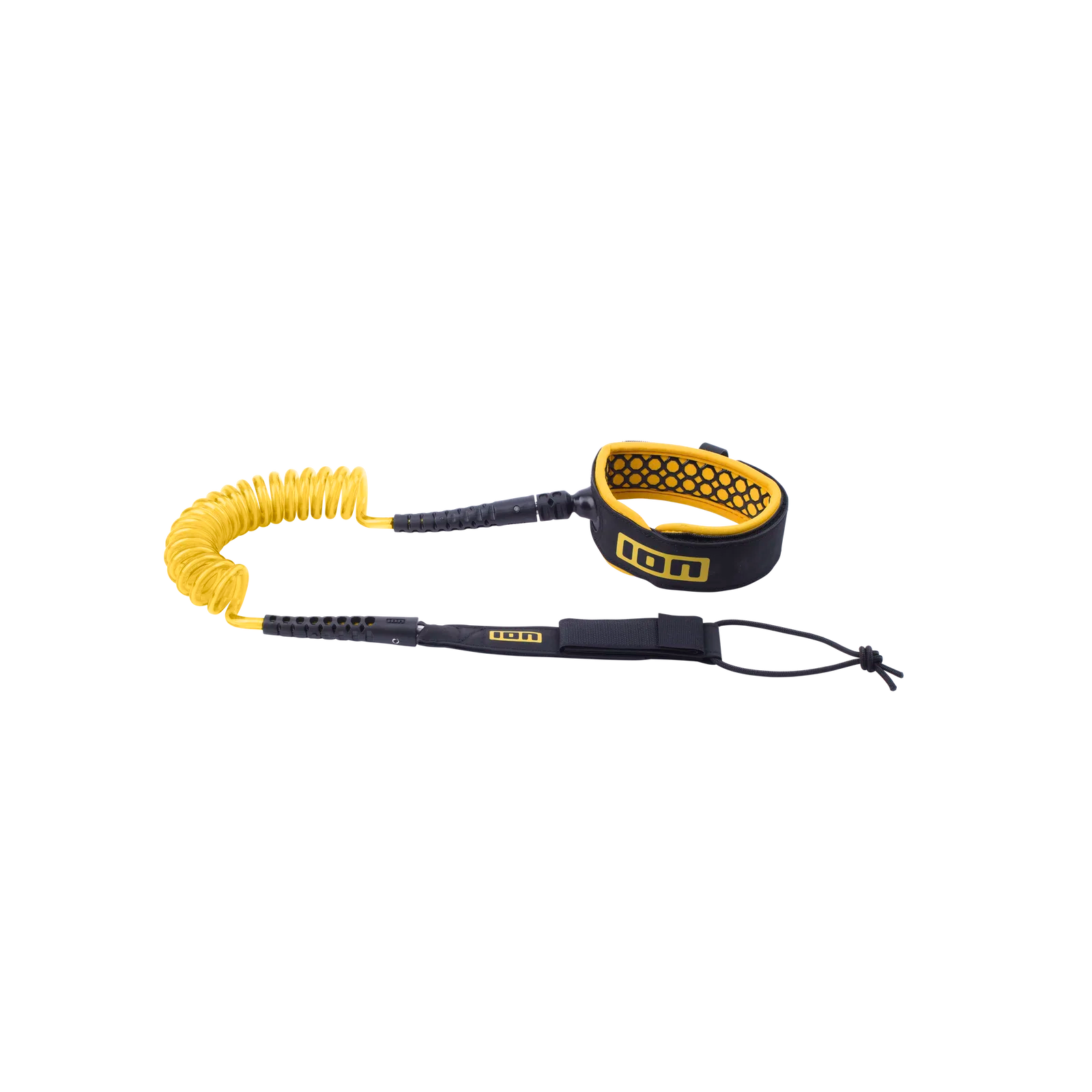Leash de rodilla en espiral para tabla de wing foil ION Wing Board Leash Core Coiled Knee en color mostaza