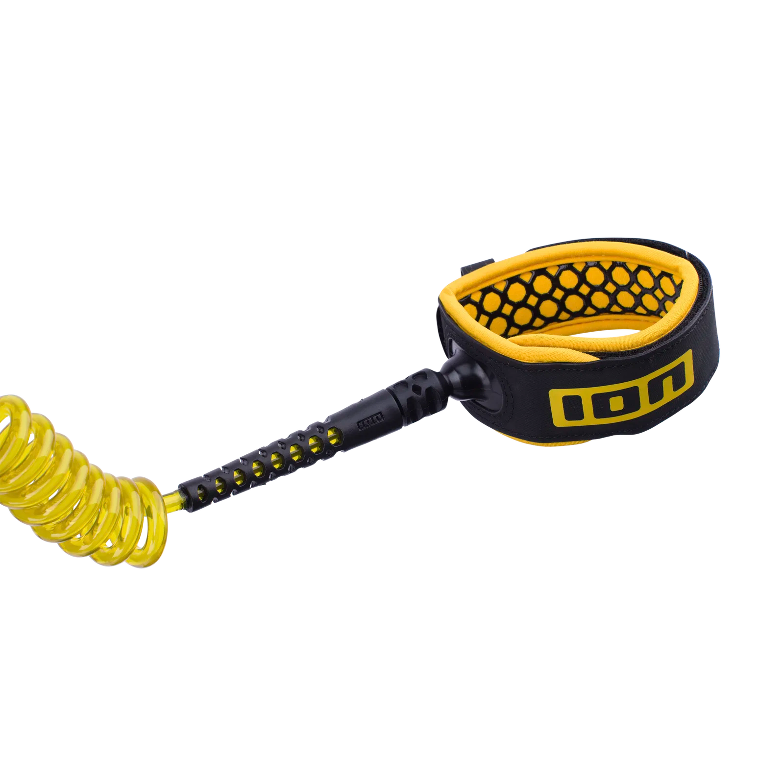 Leash de tobillo en espiral para tabla de wing foil ION Wing Board Leash Core Coiled Ankle en color mostaza