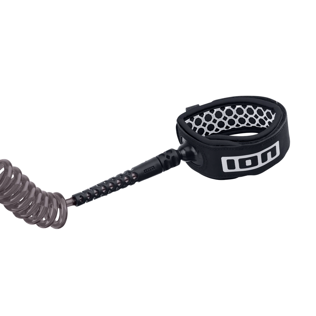 Leash de tobillo en espiral para tabla de wing foil ION Wing Board Leash Core Coiled Ankle en color negro