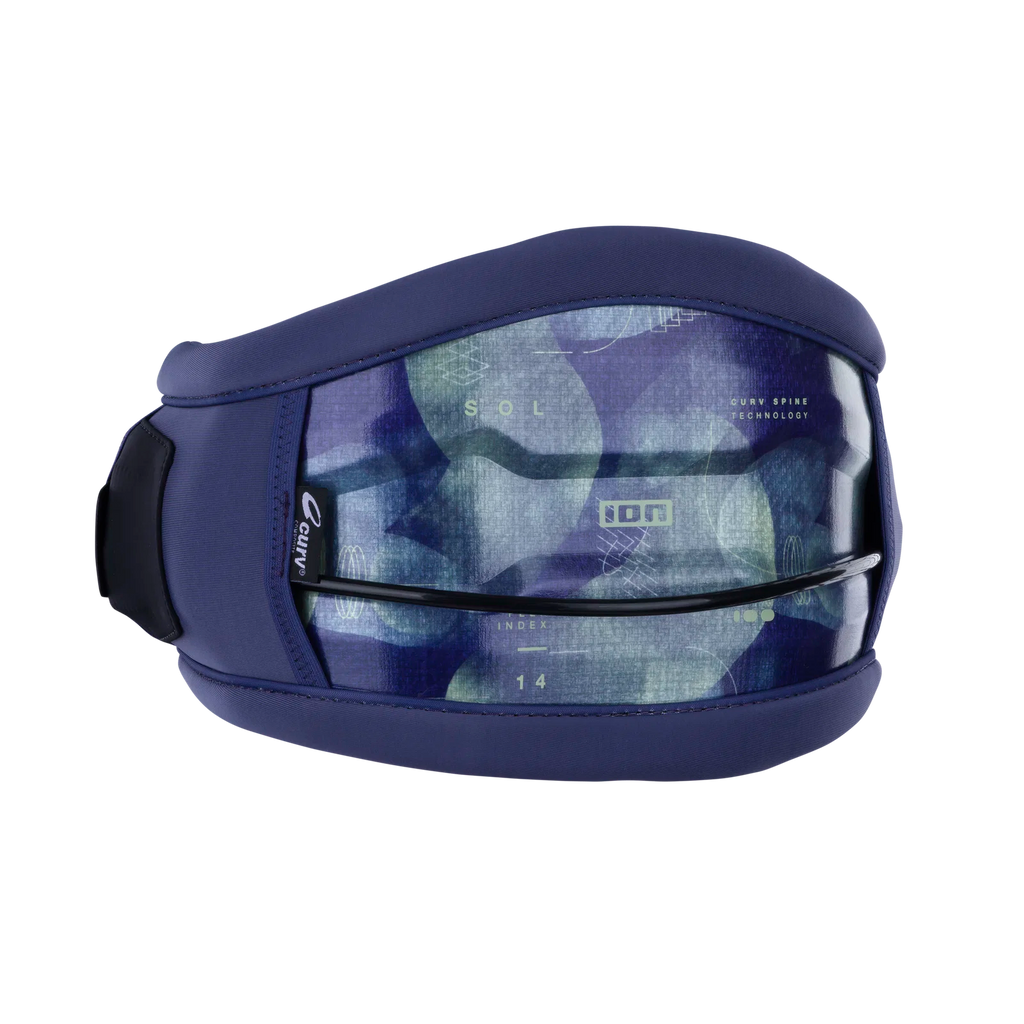 Arnés de kitesurf de cintura para mujer ION Sol Curv 13 en color azul Deep Water