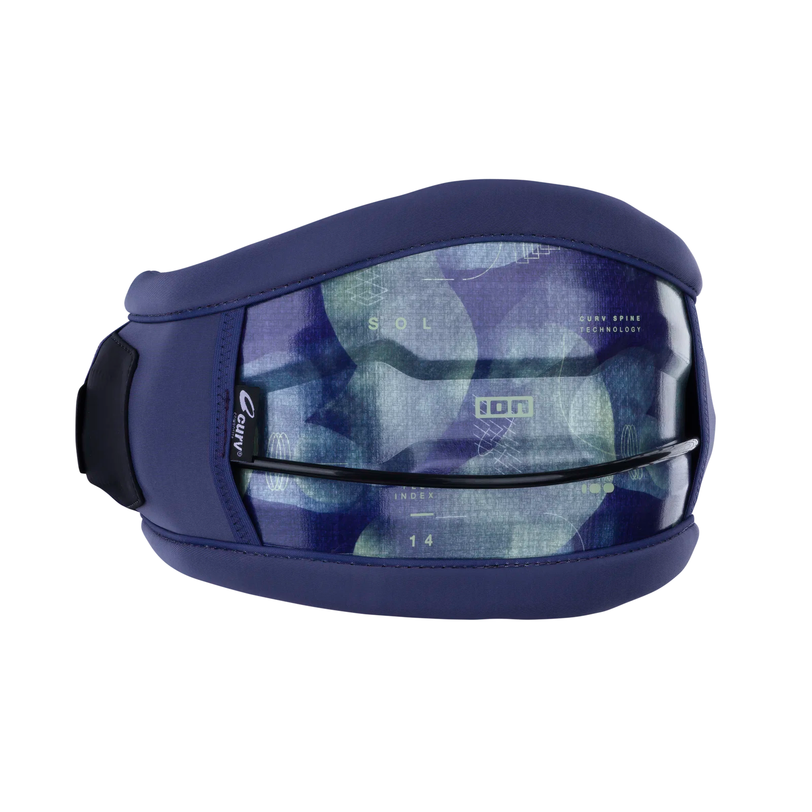 Arnés de kitesurf de cintura para mujer ION Sol Curv 13 en color azul Deep Water