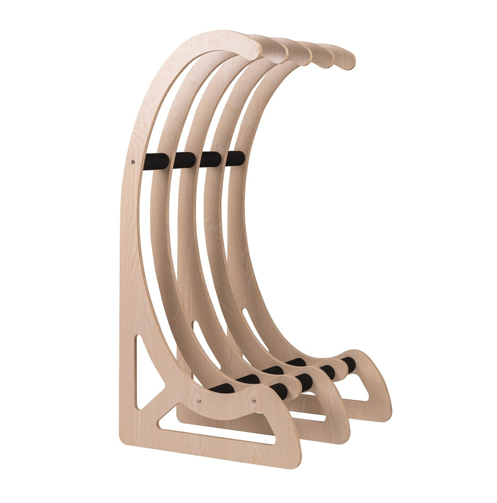 Soporte vertical autoportante de madera Surflogic para almacenar 4 tablas de surf