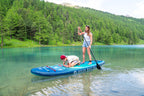 Tabla de paddle surf inflable familiar Aqua Marina Super Trip View 11'2" con ventana de visión submarina