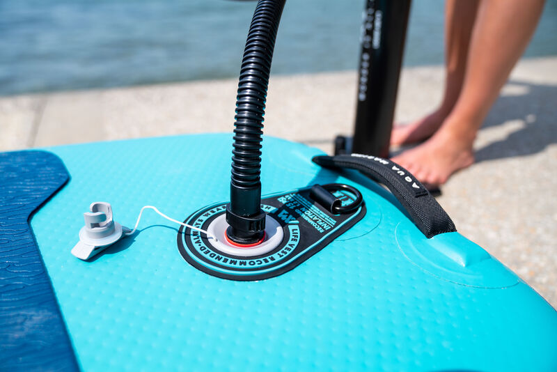 Tabla de paddle surf inflable tándem para dos personas Aqua Marina Super Trip 12'6" con mochila e inflador