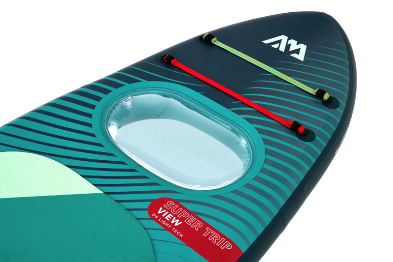 Tabla de paddle surf inflable familiar Aqua Marina Super Trip View 11'2" con ventana de visión submarina