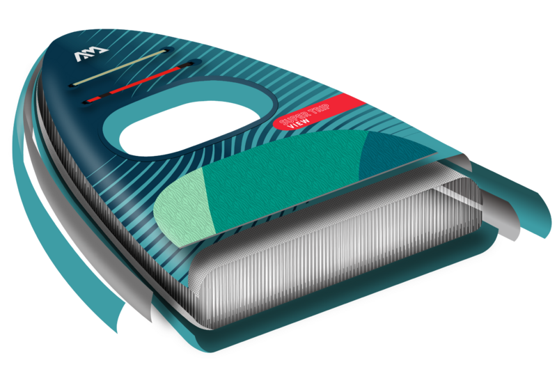 Tabla de paddle surf inflable familiar Aqua Marina Super Trip View 11'2" con ventana de visión submarina