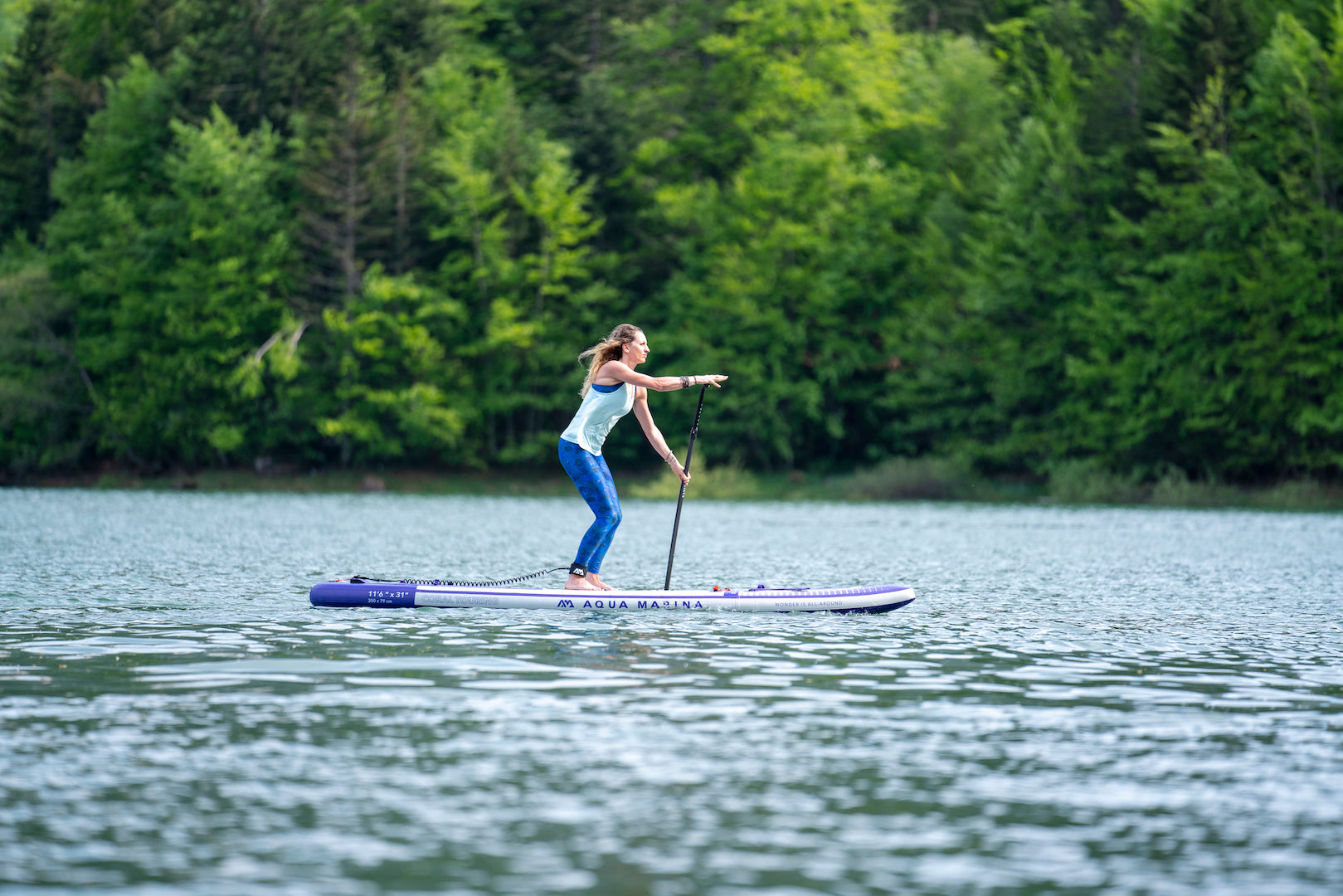 Pack completo de tabla de paddle surf inflable de travesía Aqua Marina Coral Touring 11'6" Night Fade