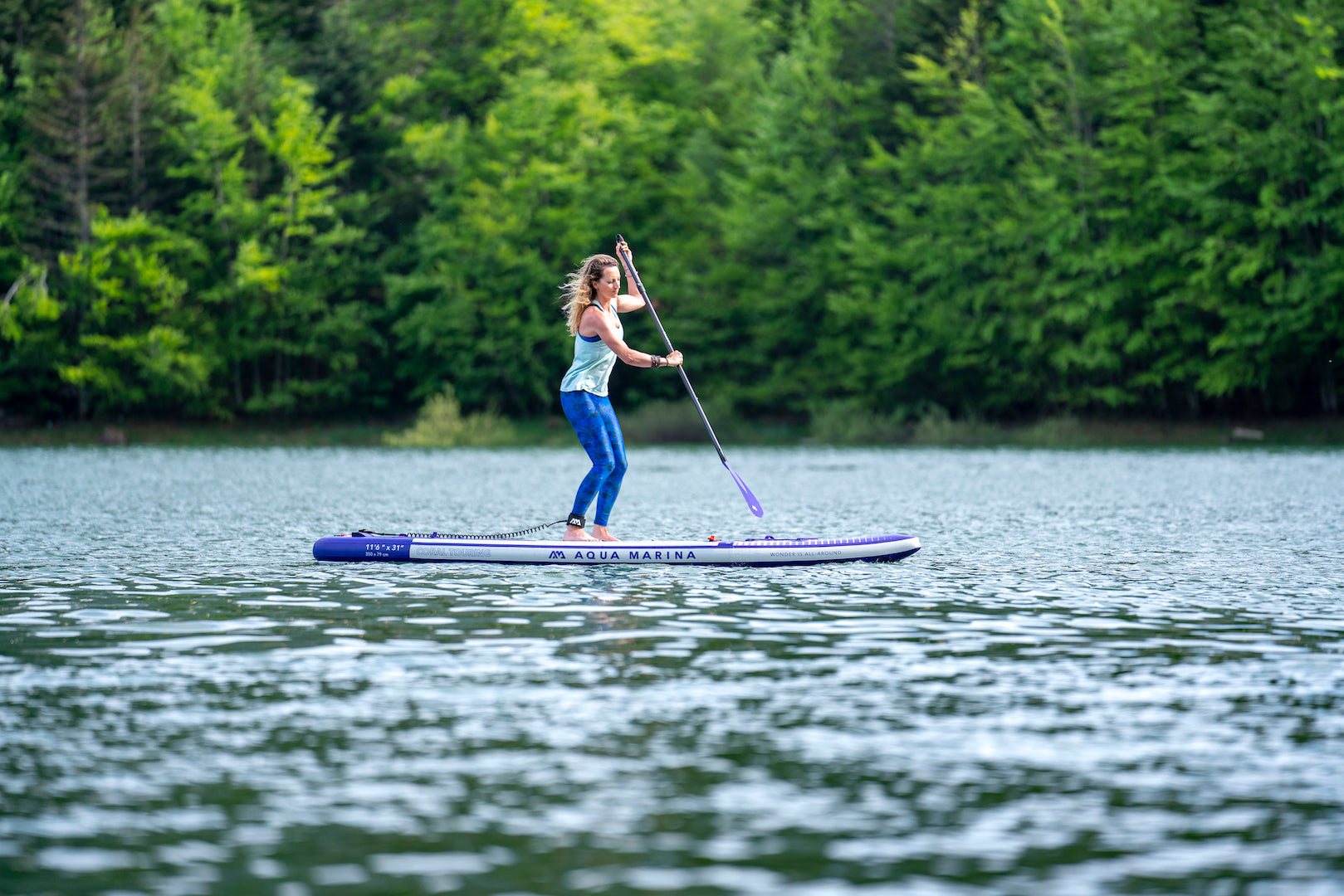 Pack completo de tabla de paddle surf inflable de travesía Aqua Marina Coral Touring 11'6" Night Fade