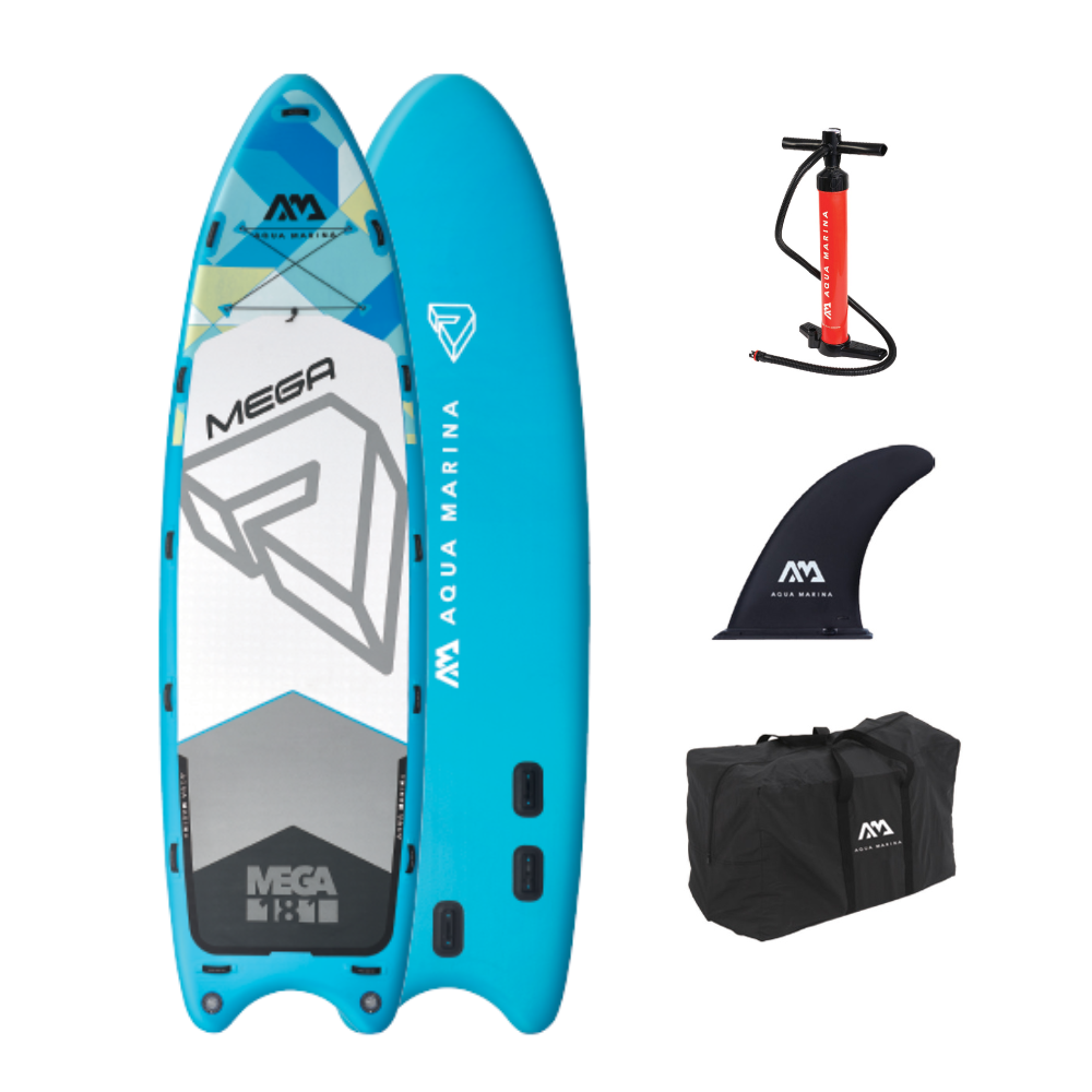 Tabla de paddle surf inflable gigante para grupos Aqua Marina Mega 18'1" con 2 infladores y bolsa XL