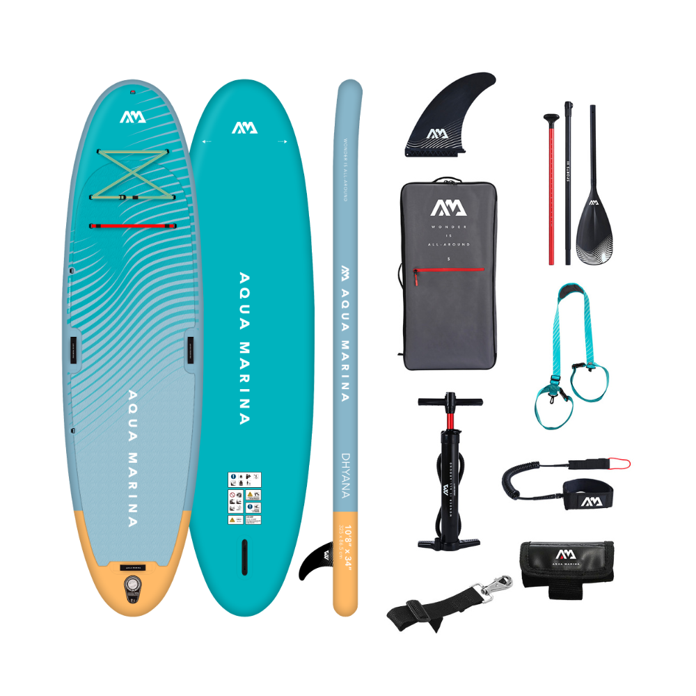 Pack completo de tabla de paddle surf inflable para Yoga Aqua Marina Dhyana 10'8" con remo y cinta de transporte