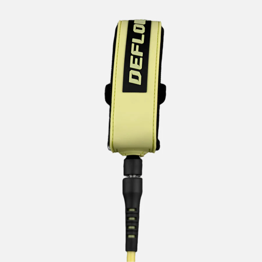Invento de surf Deflow Core Acid Lemon Leash en color amarillo ácido flúor