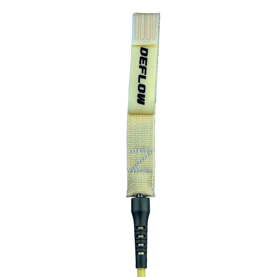 Invento de surf Deflow Core Acid Lemon Leash en color amarillo ácido flúor